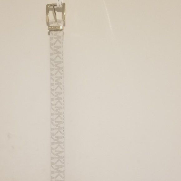 Michael Kors Cream & Brown Monogram Medium Belt main image 4
